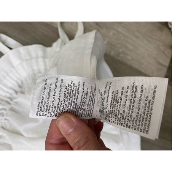 H&M White Seersucker Top, Strappy Shirt, Size Small - Picture 9 of 11